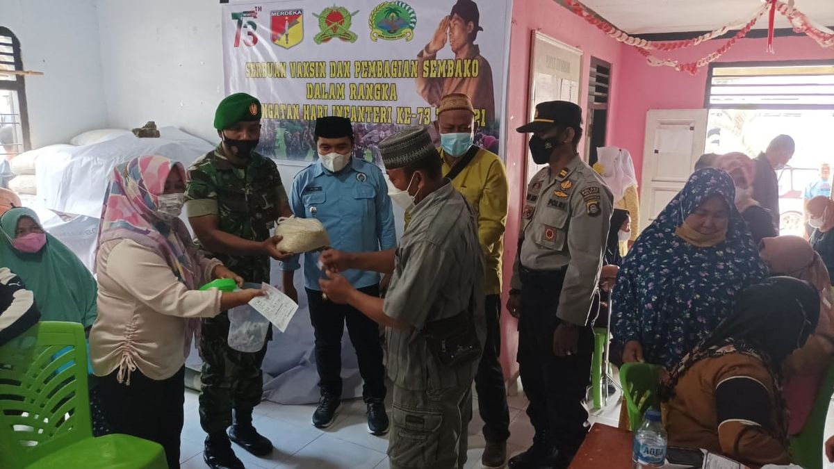 Peringati Hari Infanteri ke-73 Tahun, Koramil Tapa Gelar Bakti Sosial dan Vaksinasi