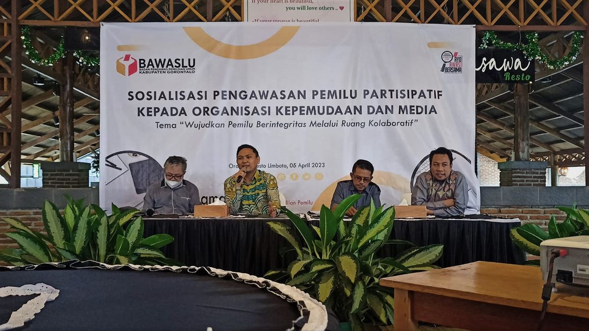 Bawaslu Kabupaten Gorontalo Gelar Sosialisasi Pemilu Bersama Ormas dan Media Massa