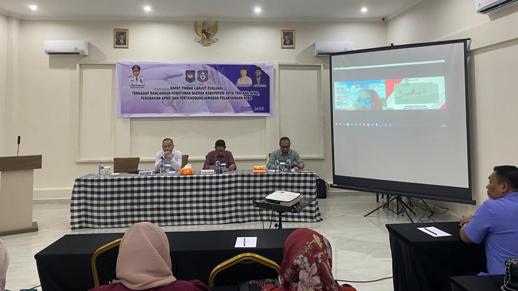 Badan Keuangan Provinsi Gorontalo Gelar Rapat Tindak Lanjut Hasil dan Evalausi Rancangan Perda APBD