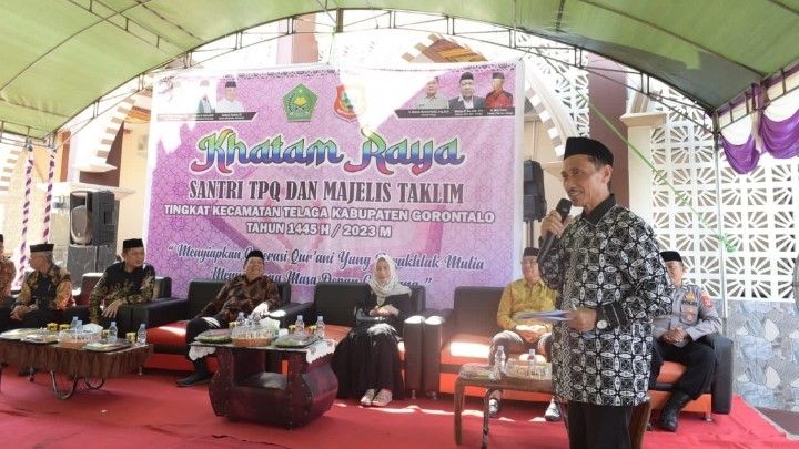 Bupati Gorontalo Apresiasi Khatam Raya Santri TPQ dan Majelis Taklim di Kecamatan Telaga