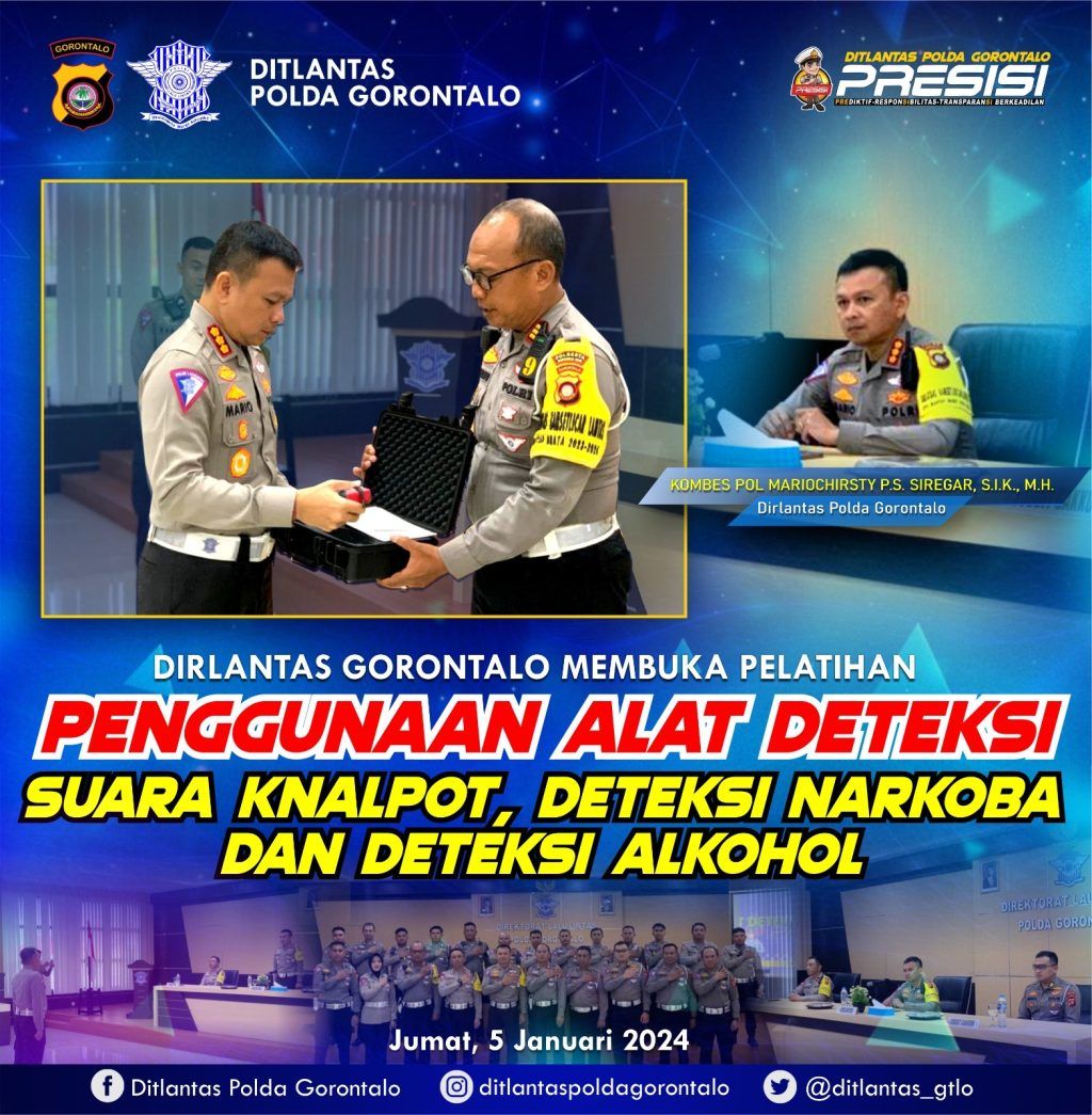 Dit Lantas Polda Gorontalo Sosialisasikan Alat Deteksi Kebisingan Knalpot, Alkohol dan Narkoba