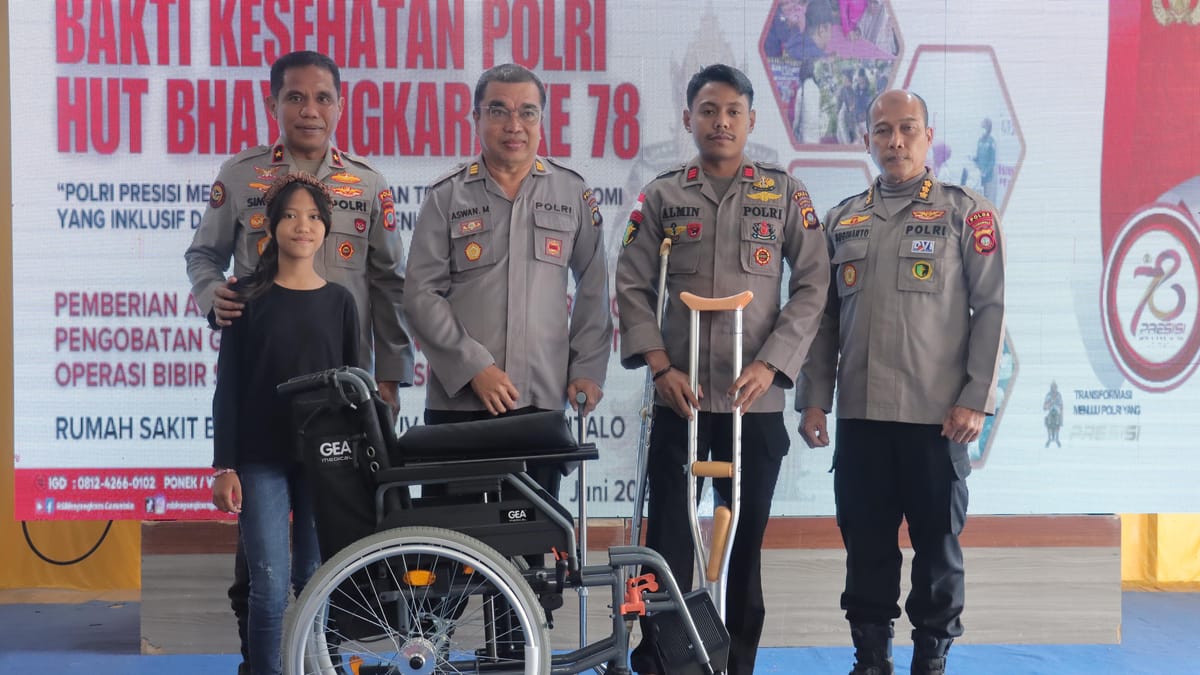 Peringati HUT Bhayangkara ke-78, Polda Gorontalo Gelar Bakti Kesehatan