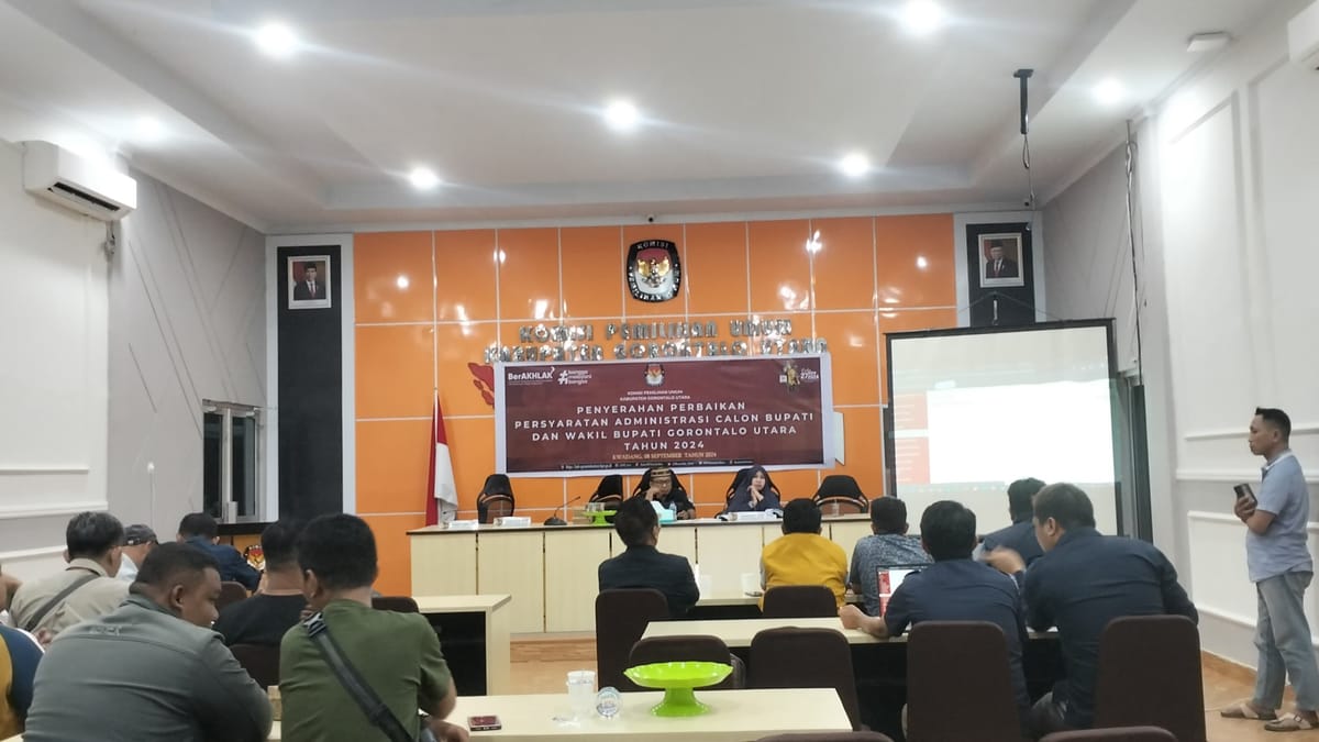 KPU Gorut Terima Perbaikan Syarat Administrasi Calon Bupati dan Wakil Bupati