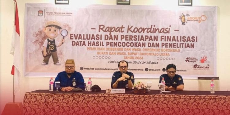 KPU Gorut Gelar Rapat Evaluasi Coklit untuk Finalisasi Data Pemilih Pilkada 2024